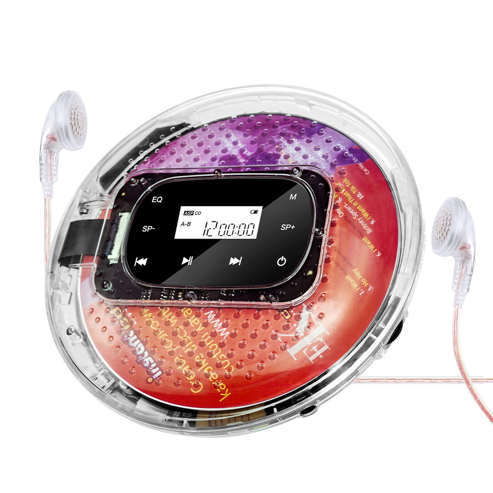 Jogging z melodiami: przezroczysty przenośny odtwarzacz CD Tompire